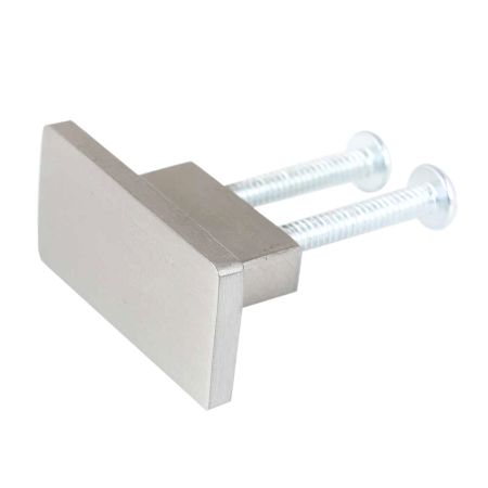 Silver Rectangle Stainless Steel Small Cabinet Knobs